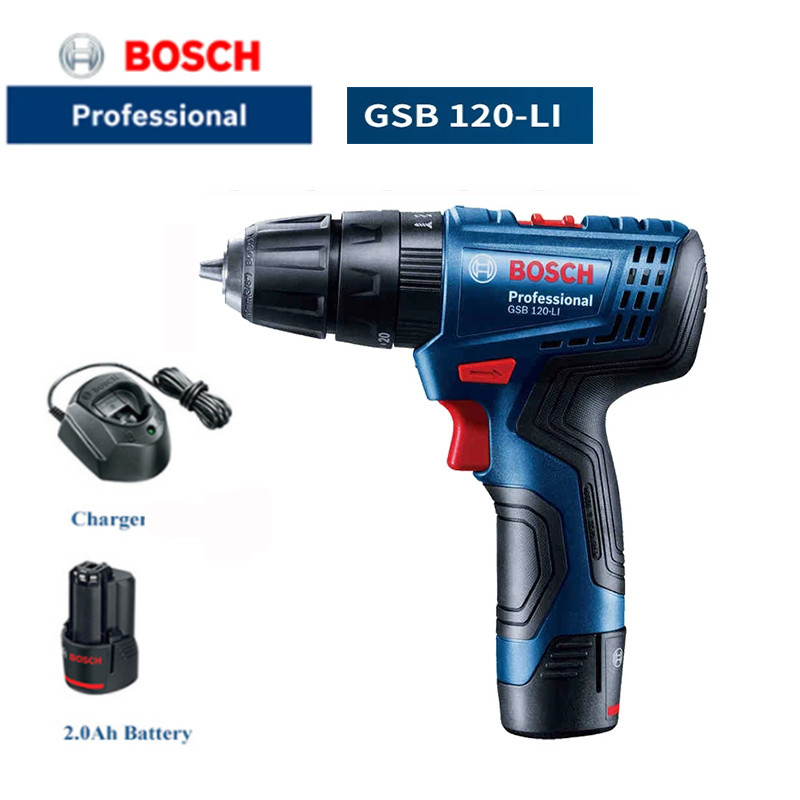 Bosch GSB120-LI 12V Bor Listrik Baterai Lithium Bor Tangan Multifungsi Kunci Impact/Driver Alat List