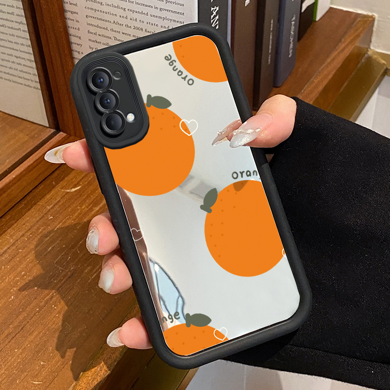 Casing Hp Untuk OPPO Reno 4 4G Reno4 Reno 4 5G Case Casing pola Strawberry dan jeruk Kasing Cesing H
