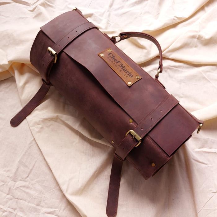 Tas Pisau chef Kulit sapi asli