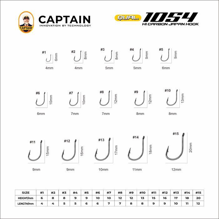 Kail/Hook Captain Carbon Marusode 1054, Kail Kuat, Kail Tajam, Kail Nancep Pancing