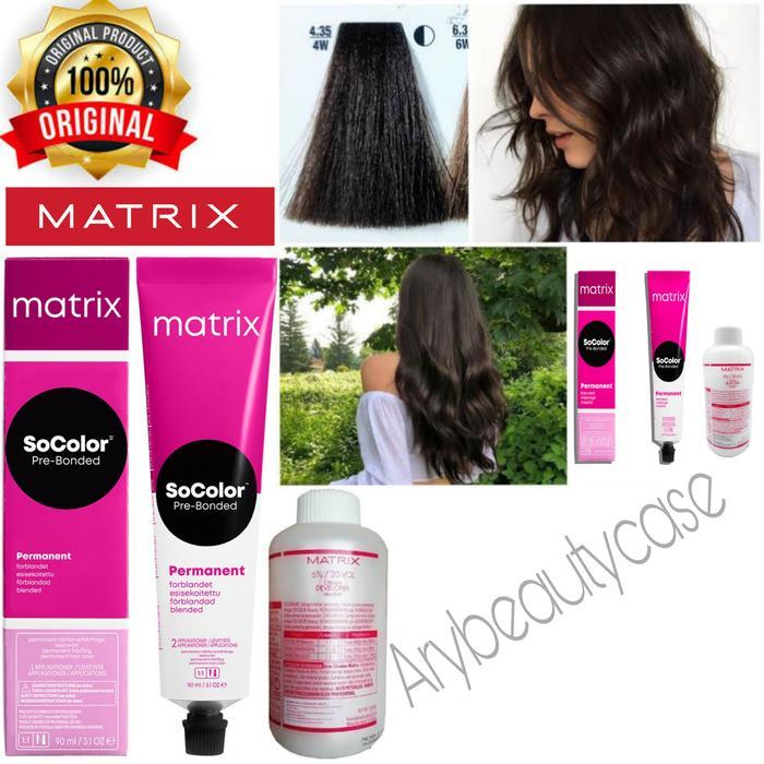 Termurah Matrix socolor cat rambut + oxidant pewarna Warm dark brown 4.35 4W PROMO