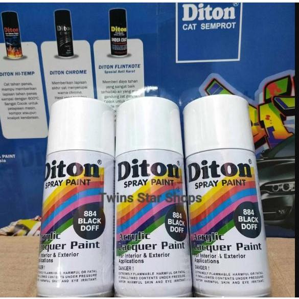 "New" Diton Black Doff 884 Cat Semprot Hitam Dop 150cc Spray Diton Hitam Doff