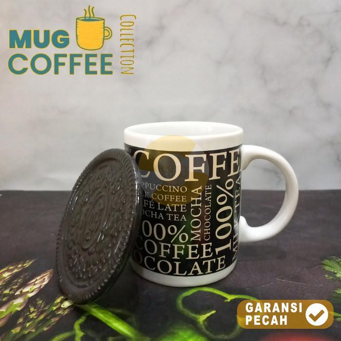 HOMECO 1pcs Mug NK Coffee Collection Mug Keramik 2in1 Tutup /Tatakan