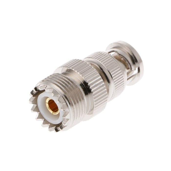 N3W Konektor BNC Male to PL Female HT PL-259 Adapter Connector Sambungan