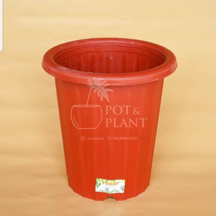 (1/2 Lusin) Pot Plastik Yogap 15Cm Ypt13 Cokelat