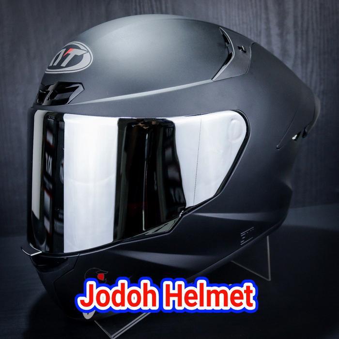 Kyt Helm Tt Course Solid Black DoffMatt+Visor Iridium+Spoiler