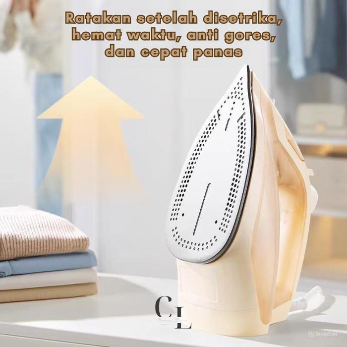 [Clm] Myung Steam Iron Setrika Uap Multifungsi Low Watt 850W Tapak Non-Stick Pemanas Listrik Terbaik