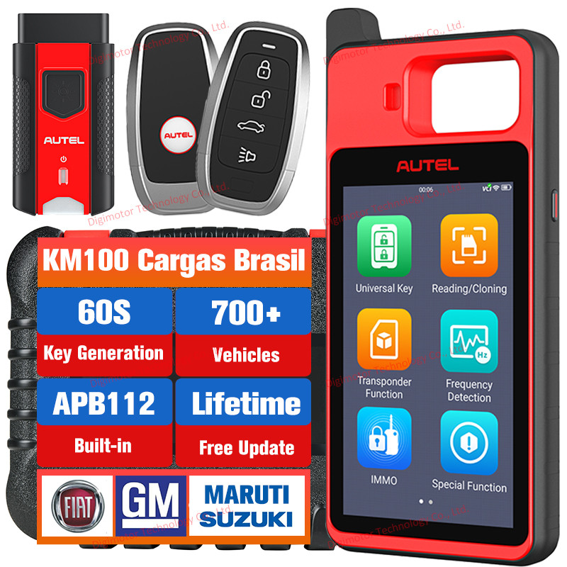 PROMO   Autel MaxiIM KM100 Key Generation Tool Carga Brasil km100X Key Programmer OBD IMMO Learning 