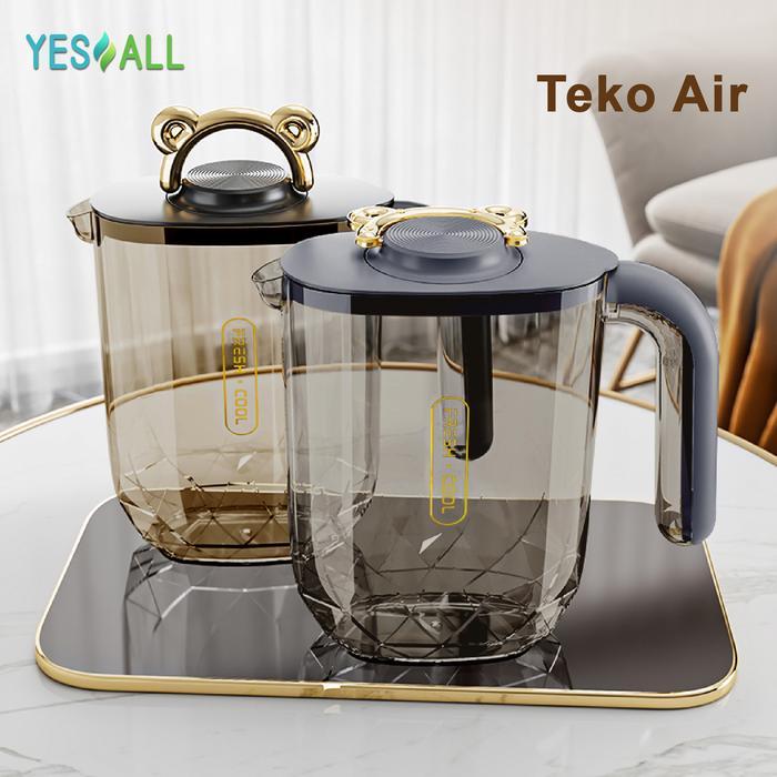 Yesall Teko Air Minum 2L Estetik + 4 Gelas 300Ml Set Teko Plastik Aesthetic / Teko Cantik Tutup