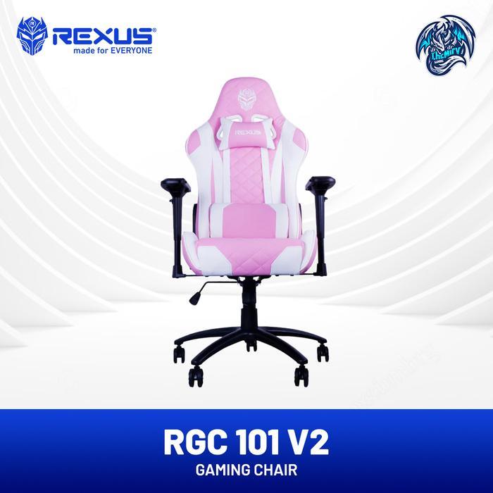 Rexus Gaming Chair / Kursi Gaming RGC 101 V2 Pink / Merah Muda