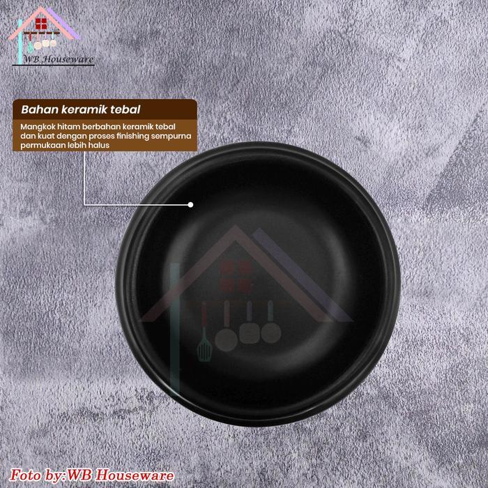 HOME LINE panci korea keramik series warna hitam ttukbaegi - ddukbaegi - bibimbap - claypot -