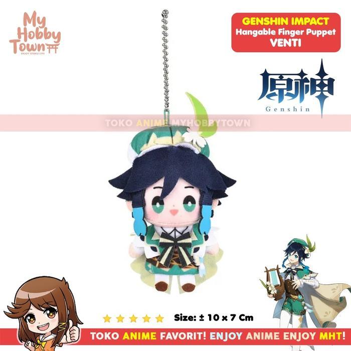 [Original] Boneka Jari Anime Game Karakter Genshin Impact Venti Hangable Finger Puppet Plushie Doll