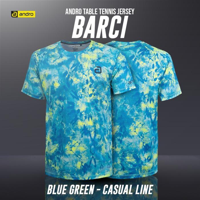 KAOS SHIRT TENIS MEJA PINGPONG ANDRO BARCI BLUE GREEN ORIGINAL