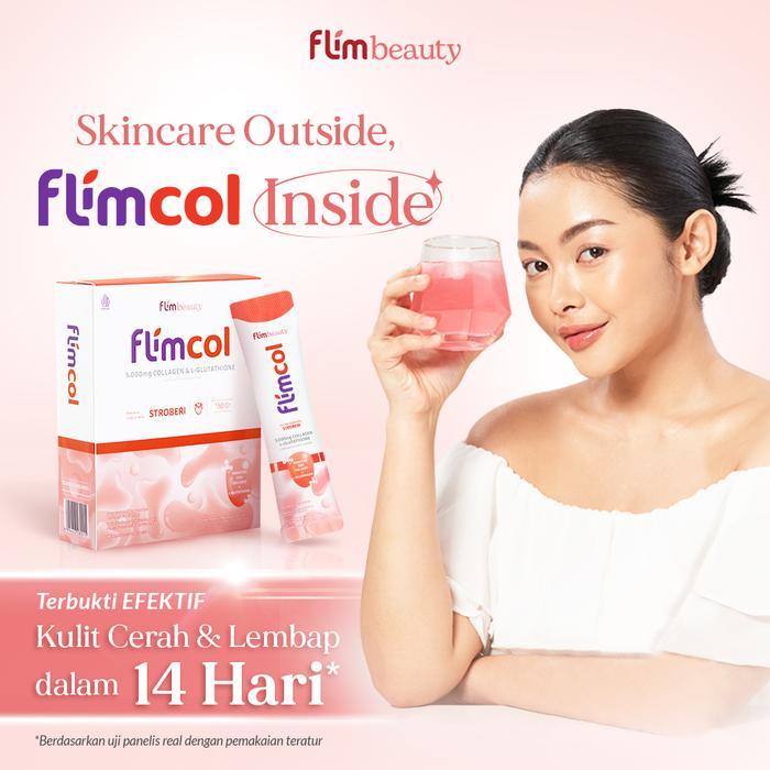 Flimcol Collagen Drink With 5000Mg Collagen Tripeptide L-Glutathione Ukuran Molekul Kecil 300 Dalton