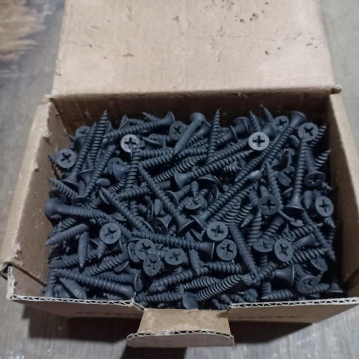 SKRUP SEKRUP GYPSUM SEKRUP DRYWALL 1 1PER 4 INCH 4 CM HITAM @ 1 DUS