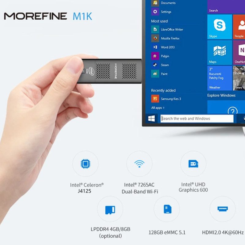 Morefine M1K Intel N5000 Pocket Pc Win 11 Lpddr4 8Gb 128Gb/256Gb Ssd Wifi5 Bt4.2 Intel Uhd Graphhics