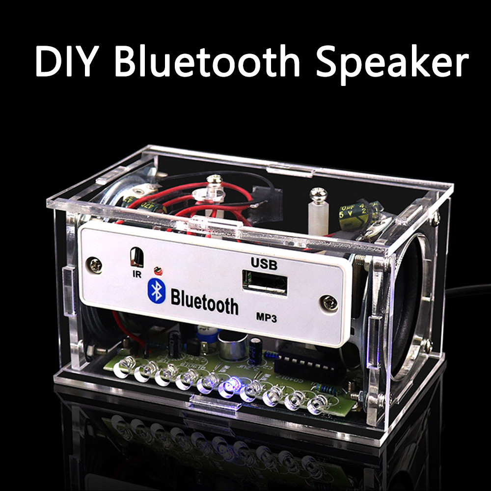 White DIY Electronic Kit Bluetooth Speaker Teaching Practice Bluetooth Stereo Speaker Electronics