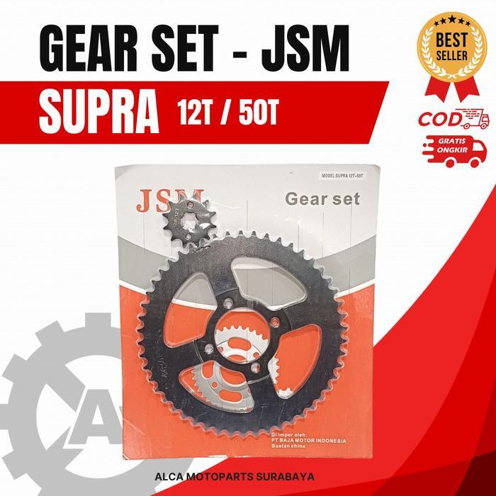JSM GIR GEAR GER SET DEPAN BELAKANG SUPRA X LAMA 50T 12T DEPAN BELAKANG