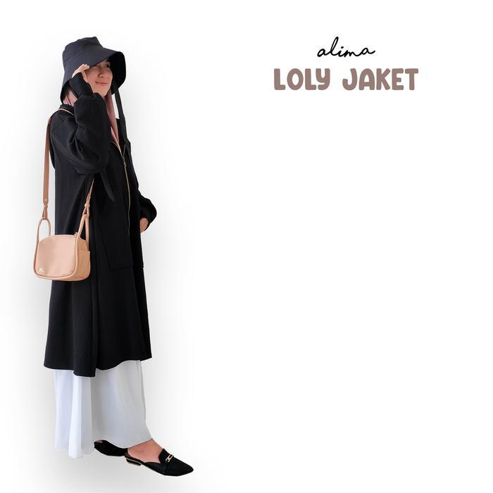 OUTER LONG HOODIE MUSLIMAH LOLY JAKET PANJANG WANITA