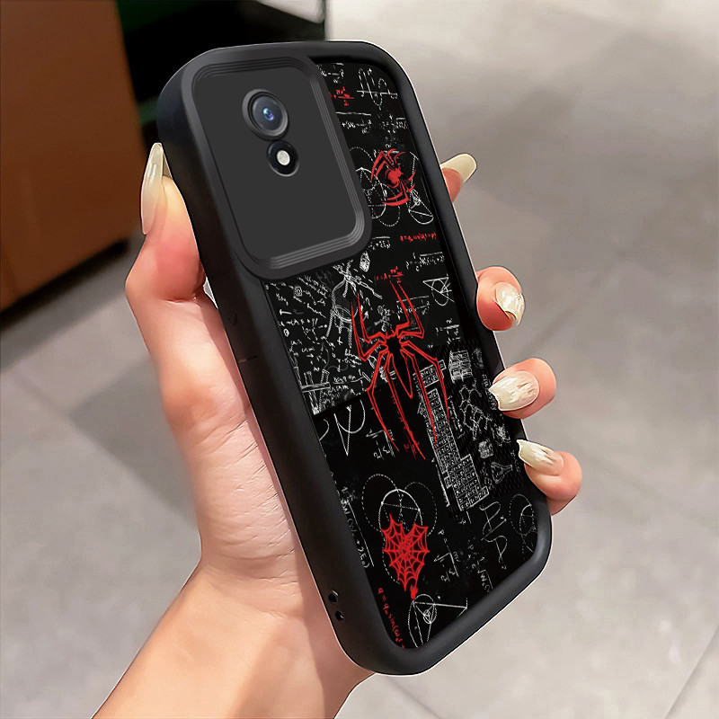 Casing Hp Untuk VIVO Y02 VIVO Y02A VIVO Y02T Case Doodle Rumus Laba-laba Kasing Silicone Anti Finger