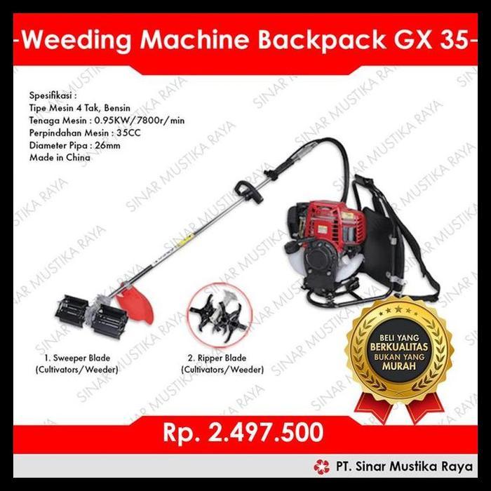 Mesin Pertanian Bajak & Gembur Tanah, Mini Traktor - Junsen Gx-35 - - Mata Rumput