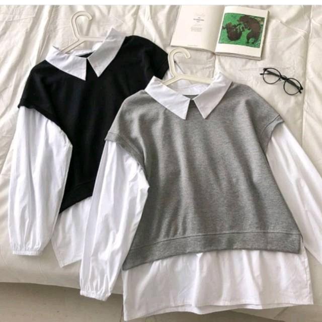 YUMMI BLOUSE / BLOUSE WANITA / ATASAN Baju KOREA KEKINIAN Tangan Karet Variasi