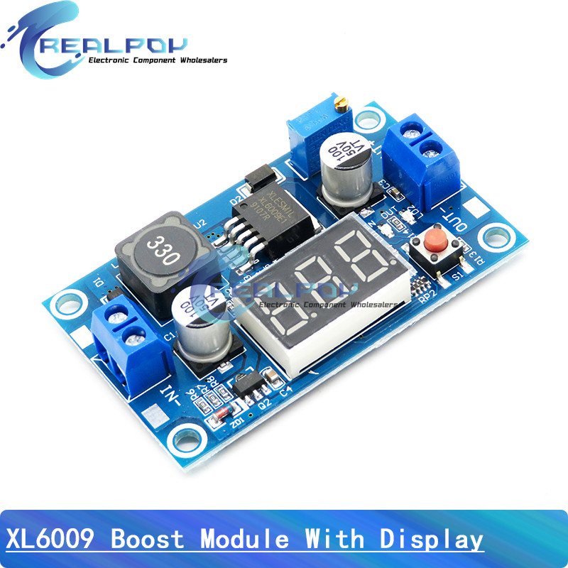Dc-Dc Xl6009 Digital Boost Step Up Power Supply Ule Adjustable 4.5-32V To 5-52V Step-Up Voltage