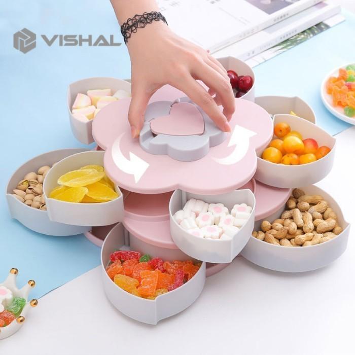 Sale Toples Bunga 2 Tingkat / Toples Putar Bentuk Bunga / Dw-02