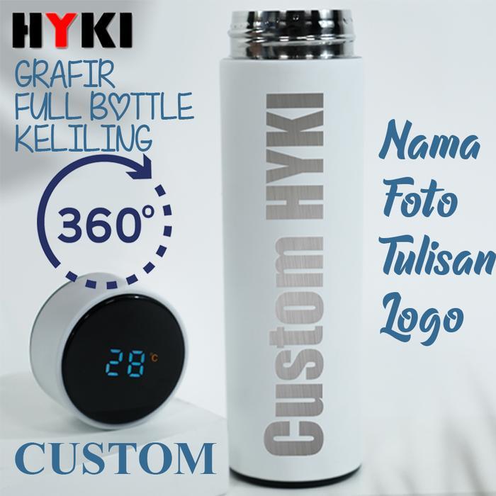 (PROMO RAMADHAN) TUMBLER CUSTOM GRAFIR NAMA /BOTOL TERMOS DENGAN TEMPERATUR DIGITAL PREMIUM TERMURAH