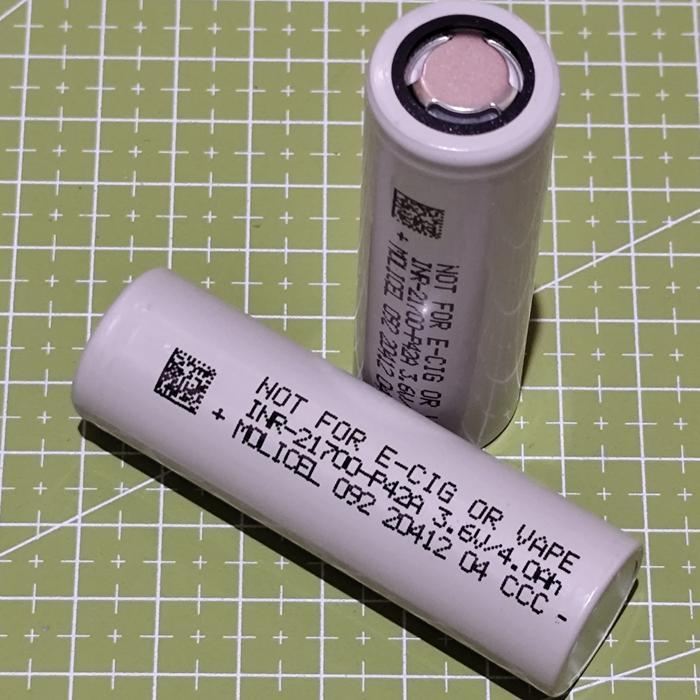 Baterai Li-ion Molicel INR 21700 P42A 45A 4200mAh Original