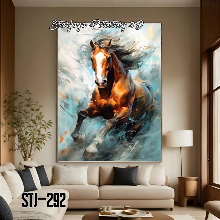 Stiker Dinding 3D Kuda Gagah & Keren - Wallpaper Motif Kuda - Dekorasi Rumah & Kantor Mewah Pasti