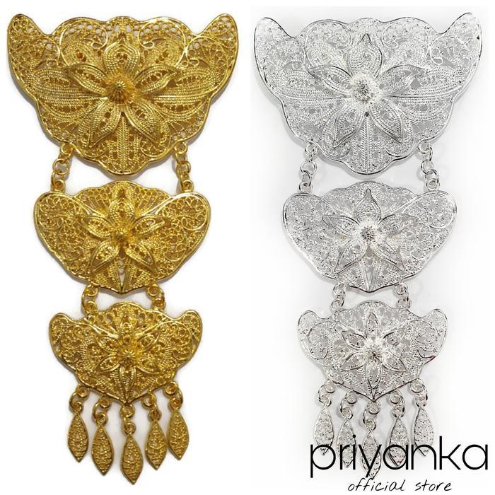 Bros Kebaya Etnik Susun Kutubaru/Bros Pesta Mewah Jurai/Bros Yogja Murah Emas Souvenir Clips