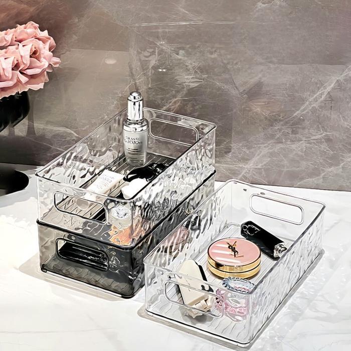 WP2435 Kotak Penyimpanan Transparan Akrilik, Wadah Penyimpanan Skincare Kosmetik Organizer Aesthetic