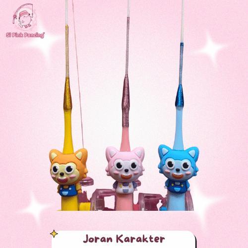 Si Pink Pancing PinkFong Joran Microfishing Karakter Costum Lucu Pink Fungsional Satu Set Siap