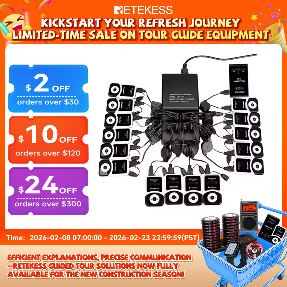 RETEKESS T130 T131 Wireless Tour Guide System Audio Tour Guide System Wireless Microphone