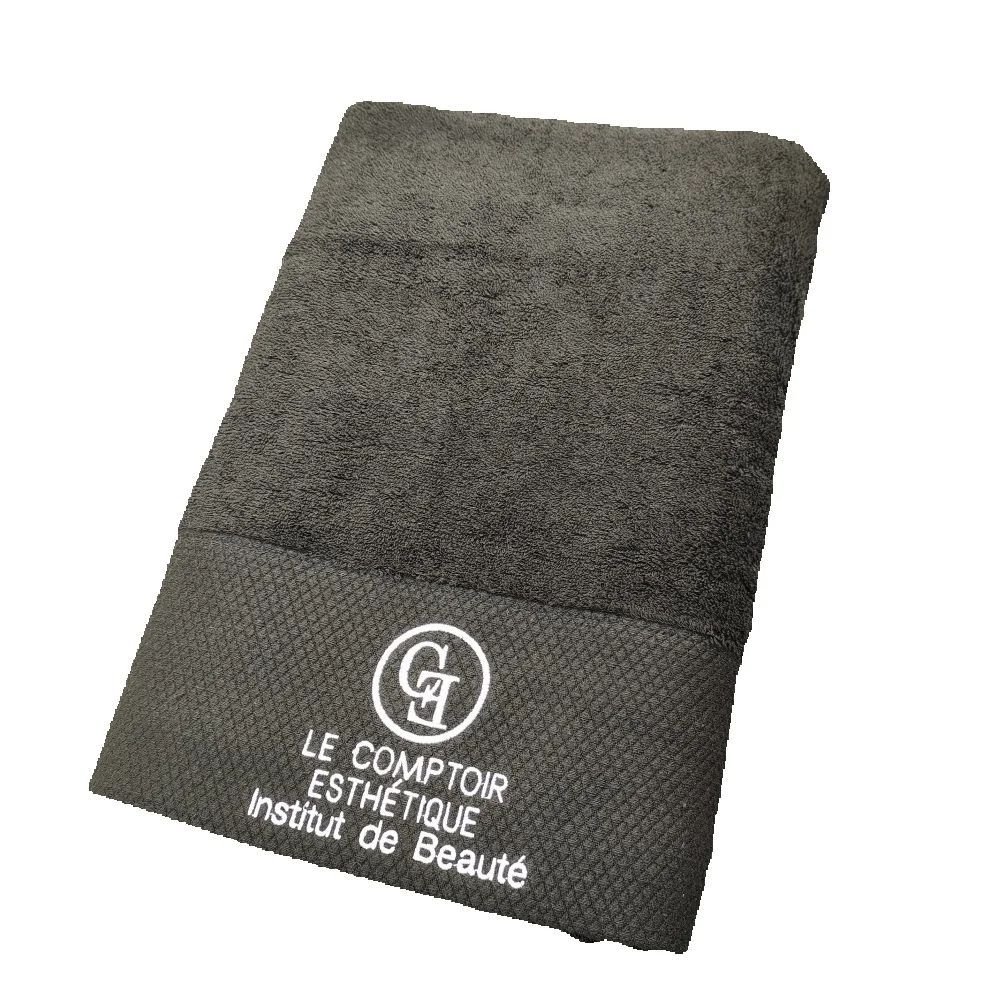 Black Towel Custom LOGO Bath Towel Personalized Name Embroidery Cotton Bath Towel Custom Great for