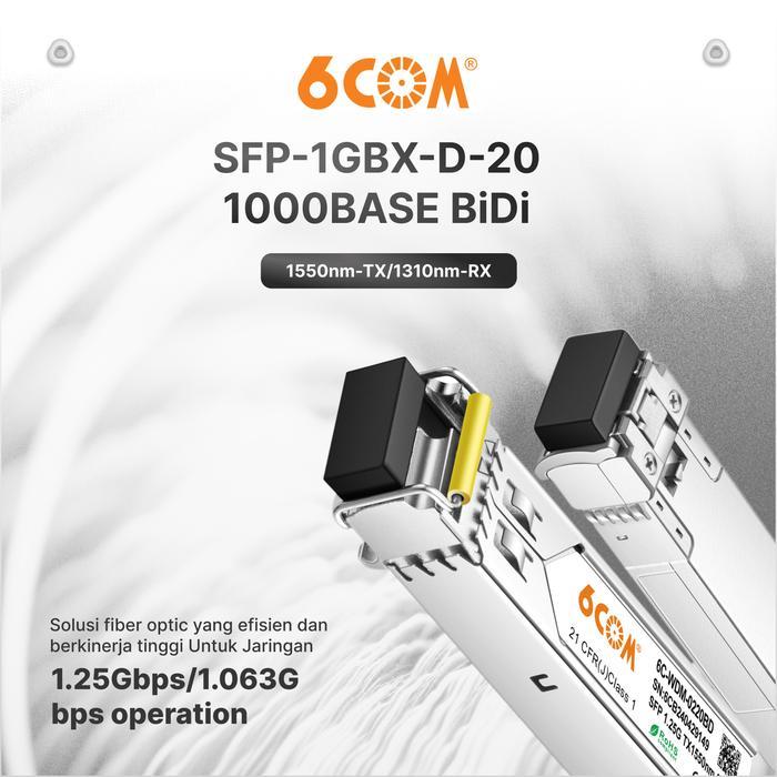SFP 6COM BIDI 1,25G 20KM TX1310-TX1550 CONECTOR LC