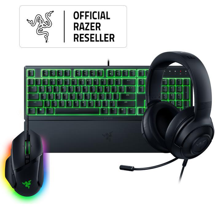 Razer Basilisk V3 + Razer Kraken X Lite + Razer Ornata V3 X - Gaming Bundle Terbaru 