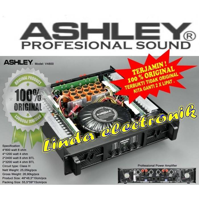 Power Amplifier 4 Channel Ashley V4800 V 4800 Original