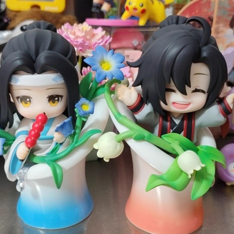 Mo Dao Zu Shi Anime Figurine Blind Box Wei Wuxian Lan Wangji Q Version Porcelain Rhyme Flower