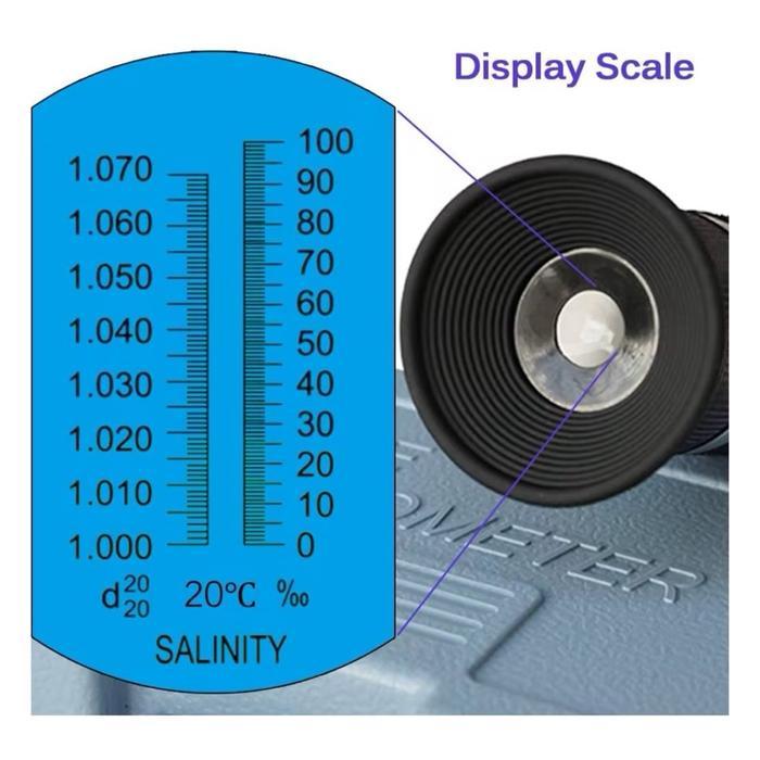 Ojoy Refraktometer Refractometer Salinitas 0 - 100 % Alat Test Ukur Kadar Garam Akuarium Air Asin