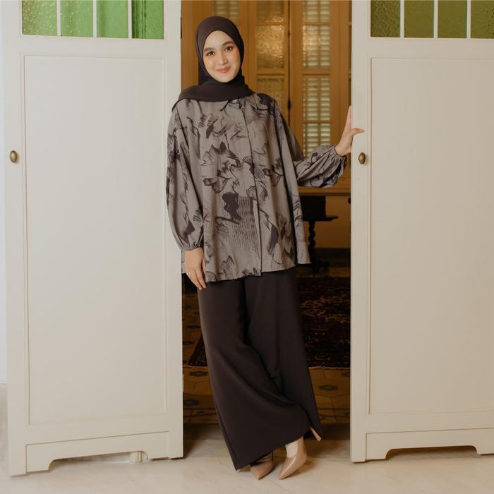 Lozy Hijab - Syifa Dress & Blouse Lozy X Cut Syifa (Abaya Gamis Atasan Blouse Motif Abstrak Bahan