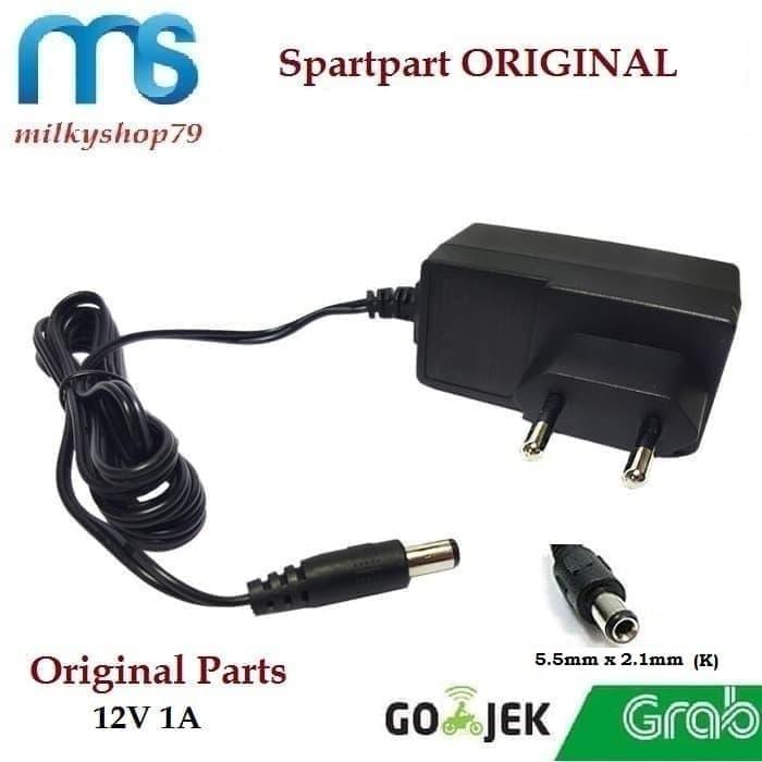 Adaptor Tenda 12V 1Ampere untuk Tenda O3. Diameter luar 5.5 dalam 2.1m