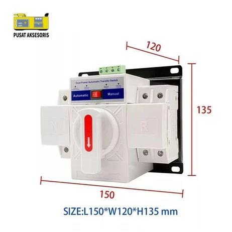 Ats 63A 2P Automatic Transfer Switch 63A 2P Otomatis Untuk Pln Dan Genset Inverter 2P 63A