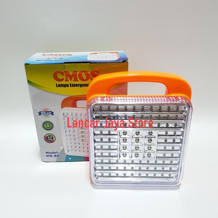 Lampu Emergency CMOS HK-88 / Lampu Rechargeable CMOS HK88 Baterai Senter Merah