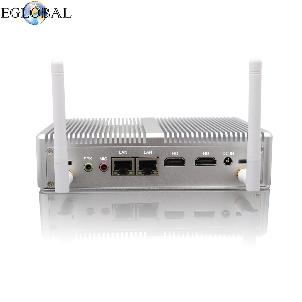 Eglobal Cheapest Fanless Mini PC Celeron N3150 Pentium N3700 With 2*HD Dual Lan Barebone Desktop Com