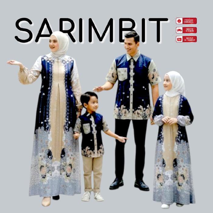 PREMIUM Gamis Kemeja Couple Dewasa Mewah Navy silk premium Baju Couple Keluarga Ayah Ibu Anak