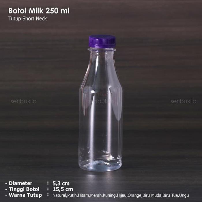 "New" Botol Plastik 250 ml Milk / Botol Pir Milk 250 ml - Tutup Short Neck