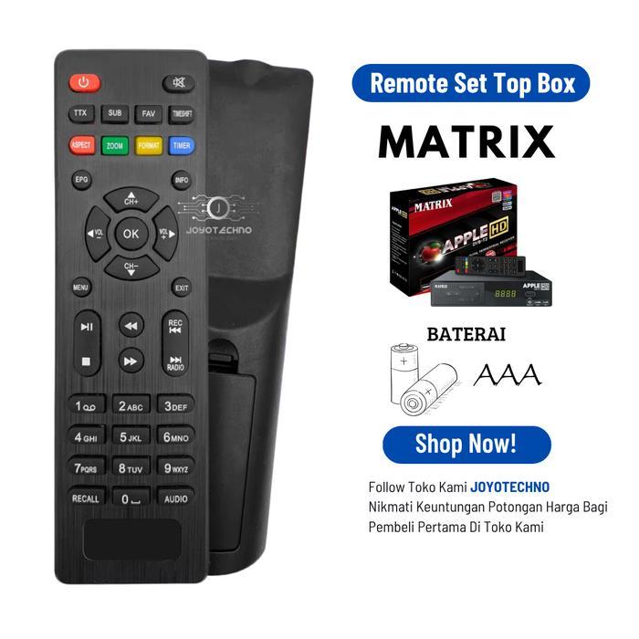 "New" Remote Remot STB Matrix Apple Merah HD Termurah Set baterai