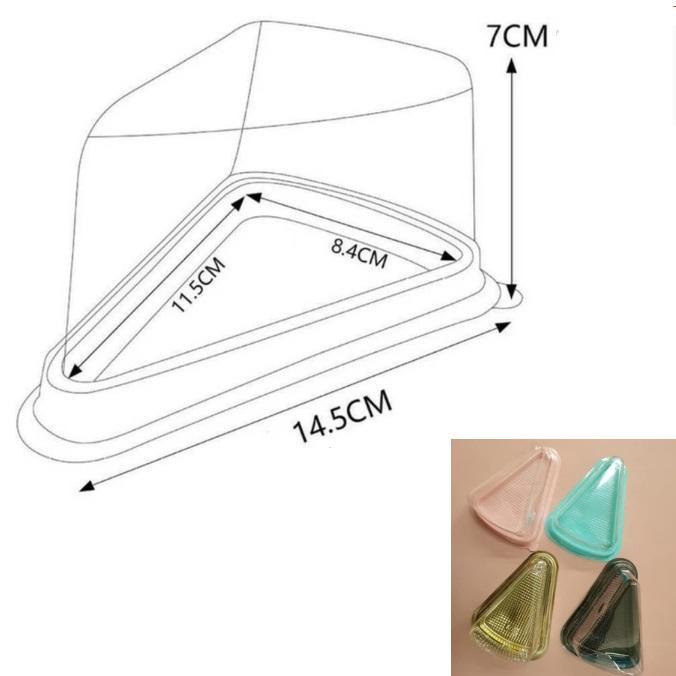 Stok Baru Mika Kue Potong Kotak Mika Cake Tray Mika Kue Tart Korean Dessert Box Cup Mika Segitiga